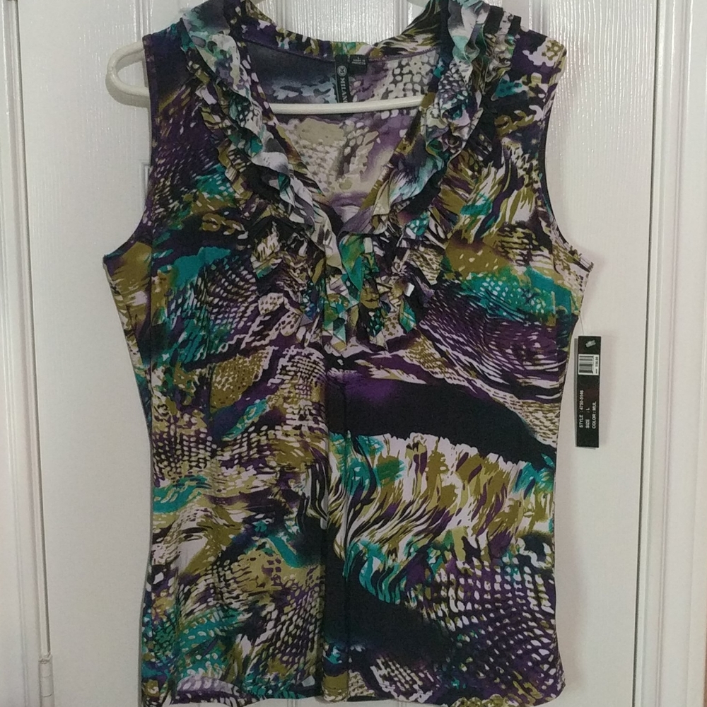 NWT Milano Ruffled Blouse L